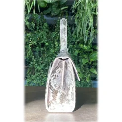 Suèi - Bag of Small Size of Python Leather - Rose - Handmade in Italy - Luxury Exclusive Collection - Avvenice