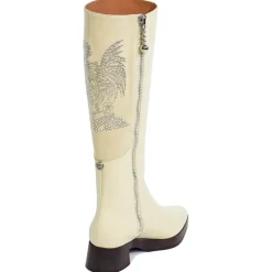 Suèi - Beige Boots with Rhinestone Rooster - Beige - Dark Brown - Handmade in Italy - Luxury Exclusive Collection - Avvenice
