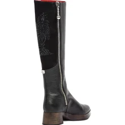 Suèi - Black Boots with Rhinestone Rooster - Black - Dark Brown - Handmade in Italy - Luxury Exclusive Collection - Avvenice