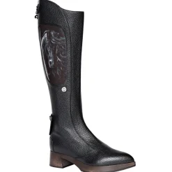 Suèi - Boots with Black Horse Art Printing - Black - Dark Brown - Handmade in Italy - Luxury Exclusive Collection - Avvenice
