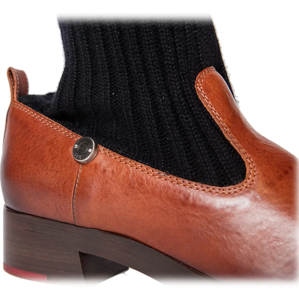 Suèi - Boots with Bootleg Cashemir Socks - Black - Dark Brown - Handmade in Italy - Luxury Exclusive Collection - Avvenice