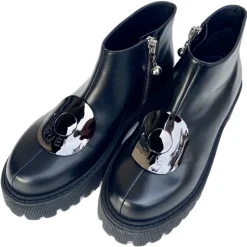 Suèi - Boots with Plate Accessories - Black - Handmade in Italy - Luxury Exclusive Collection - Avvenice