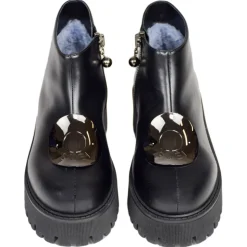 Suèi - Boots with Plate Accessories - Black - Handmade in Italy - Luxury Exclusive Collection - Avvenice