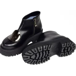 Suèi - Boots with Plate Accessories - Black - Handmade in Italy - Luxury Exclusive Collection - Avvenice