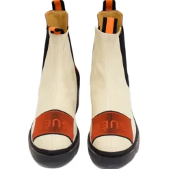 Suèi - Chelsea Boots with Patch Suèi - Orange - Beige - Black - Handmade in Italy - Luxury Exclusive Collection - Avvenice