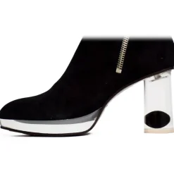 Suèi - High Black Boots With Transparent - Heels and Yin&Yang Motive - Handmade in Italy - Luxury Exclusive Collection - Avvenice