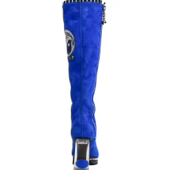 Suèi - High Bluette Boots with Transparent Heels and Yin&Yang Motive - Handmade in Italy - Luxury Exclusion Collection - Avvenice