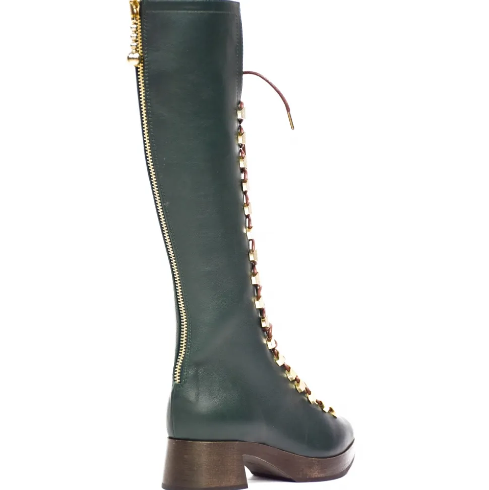 Suèi - High Lace-Ups Boots with Setters Art Printing - Handmade in Italy - Luxury Exclusive Collection - Avvenice