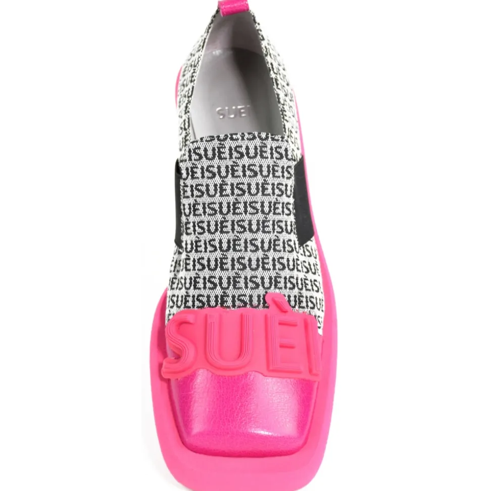 Suèi - Loafers of Bi-Color Jasquard with Fuxia Tou - Handmade in Italy - Luxury Exclusive Collection - Avvenice