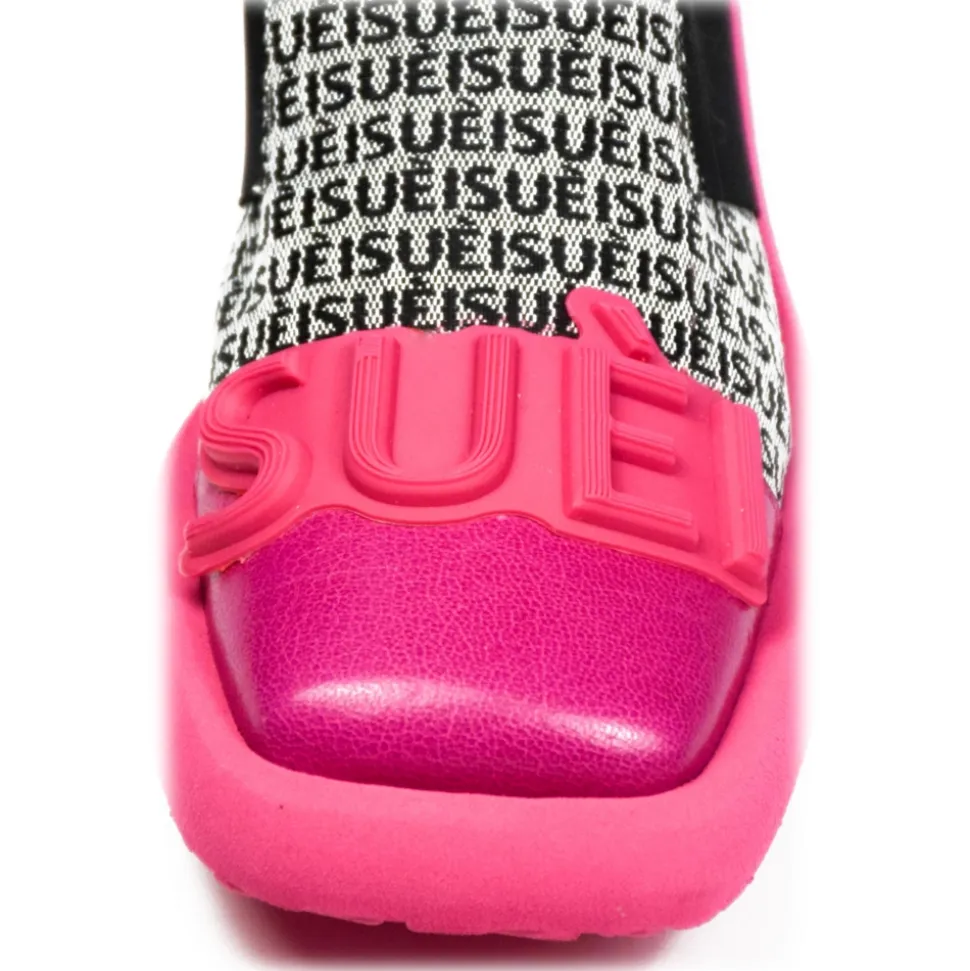 Suèi - Loafers of Bi-Color Jasquard with Fuxia Tou - Handmade in Italy - Luxury Exclusive Collection - Avvenice