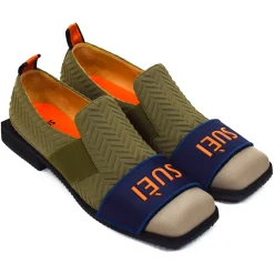 Suèi - Loafers with Velcro Smart / Suèi - Orange - Beige - Handmade in Italy - Luxury Exclusive Collection - Avvenice