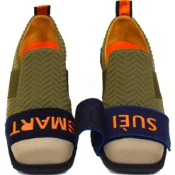 Suèi - Loafers with Velcro Smart / Suèi - Orange - Beige - Handmade in Italy - Luxury Exclusive Collection - Avvenice