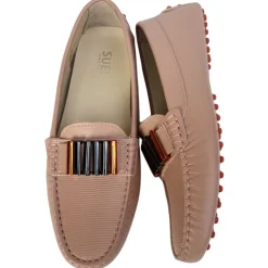 Suèi - Moccasins Colour Blush with Bullets -  Handmade in Italy - Luxury Exclusive Collection - Avvenice