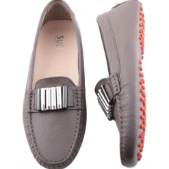 Suèi - Moccasins Colour Etain with Bullets -  Handmade in Italy - Luxury Exclusive Collection - Avvenice