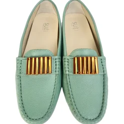 Suèi - Moccasins Colour Tiffany With Bullets -  Handmade in Italy - Luxury Exclusive Collection - Avvenice