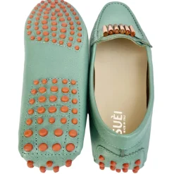 Suèi - Moccasins Colour Tiffany With Bullets - Handmade in Italy - Luxury Exclusive Collection - Avvenice