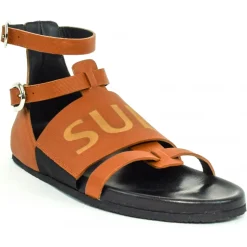 Suèi - Sandals of Fussbett Structure Colour Terracotta - Handmade in Italy - Luxury Exclusive Collection - Avvenice