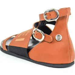 Suèi - Sandals of Fussbett Structure Colour Terracotta - Handmade in Italy - Luxury Exclusive Collection - Avvenice