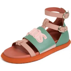 Suèi - Sandals of Tiffany/Rose with Patch Suèi - Handmade in Italy - Luxury Exclusive Collection - Avvenice