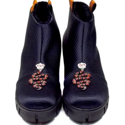 Suèi - Slip-On Boots with Snake - Orange - Black - Handmade in Italy - Luxury Exclusive Collection - Avvenice