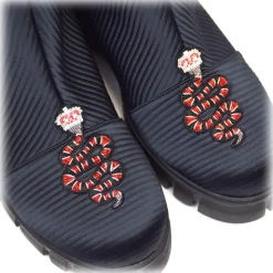 Suèi - Slip-On Boots with Snake - Orange - Black - Handmade in Italy - Luxury Exclusive Collection - Avvenice