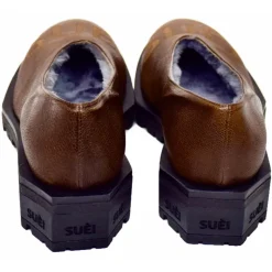 Suèi - Slip-On of She-Goat Leather with Hexagonal Heels - Grey - Black - Handmade in Italy - Luxury Exclusive Collection - Avvenice