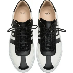 Suèi - Sneakers in Black&white With Gorilla Ribbon - Handmade in Italy - Luxury Exclusive Collection - Avvenice