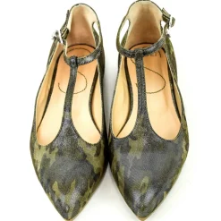 Suèi - T-Bar Ballerina of Beige Calf - Handmade in Italy - Luxury Exclusive Collection - Avvenice