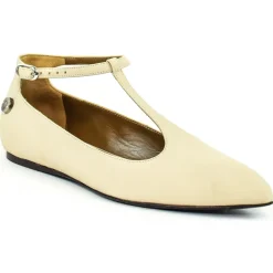 Suèi - T-bar Ballerina of Beige Calf - Handmade in Italy - Luxury Exclusive Collection - Avvenice