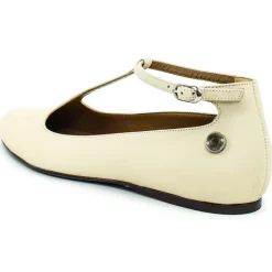 Suèi - T-bar Ballerina of Beige Calf - Handmade in Italy - Luxury Exclusive Collection - Avvenice