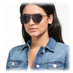 Swarovski - Swarovski Sunglasses with Click-on Mask - SK0275-H 52016 - Gray - Sunglasses - Swarovski Eyewear - Avvenice