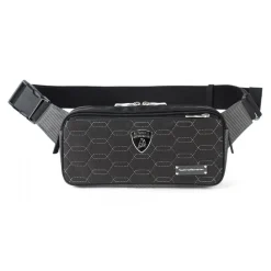 TecknoMonster - Automobili Lamborghini - Zingo Waist Bag in Carbon Fiber and Alcantara® - Black Carpet Collection - Avvenice