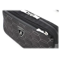 TecknoMonster - Automobili Lamborghini - Zingo Waist Bag in Carbon Fiber and Alcantara® - Black Carpet Collection - Avvenice