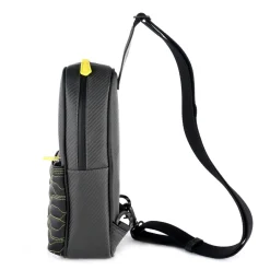 TecknoMonster - Automobili Lamborghini - Attak Crossbody Bag in Carbon Fiber and Alcantara® - Black Carpet Collection - Avvenice