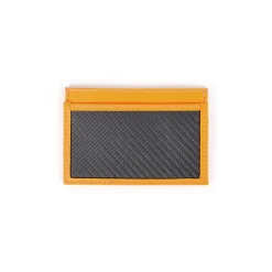 TecknoMonster - Cardcase - Orange - Aeronautical and Leather Carbon Fiber Credit Card Case - Black Carpet Collection - Avvenice