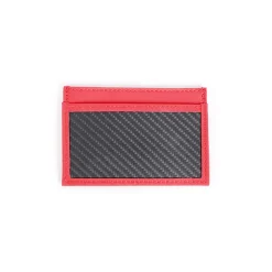 TecknoMonster - Cardcase - Red - Aeronautical and Leather Carbon Fiber Credit Card Case - Black Carpet Collection - Avvenice