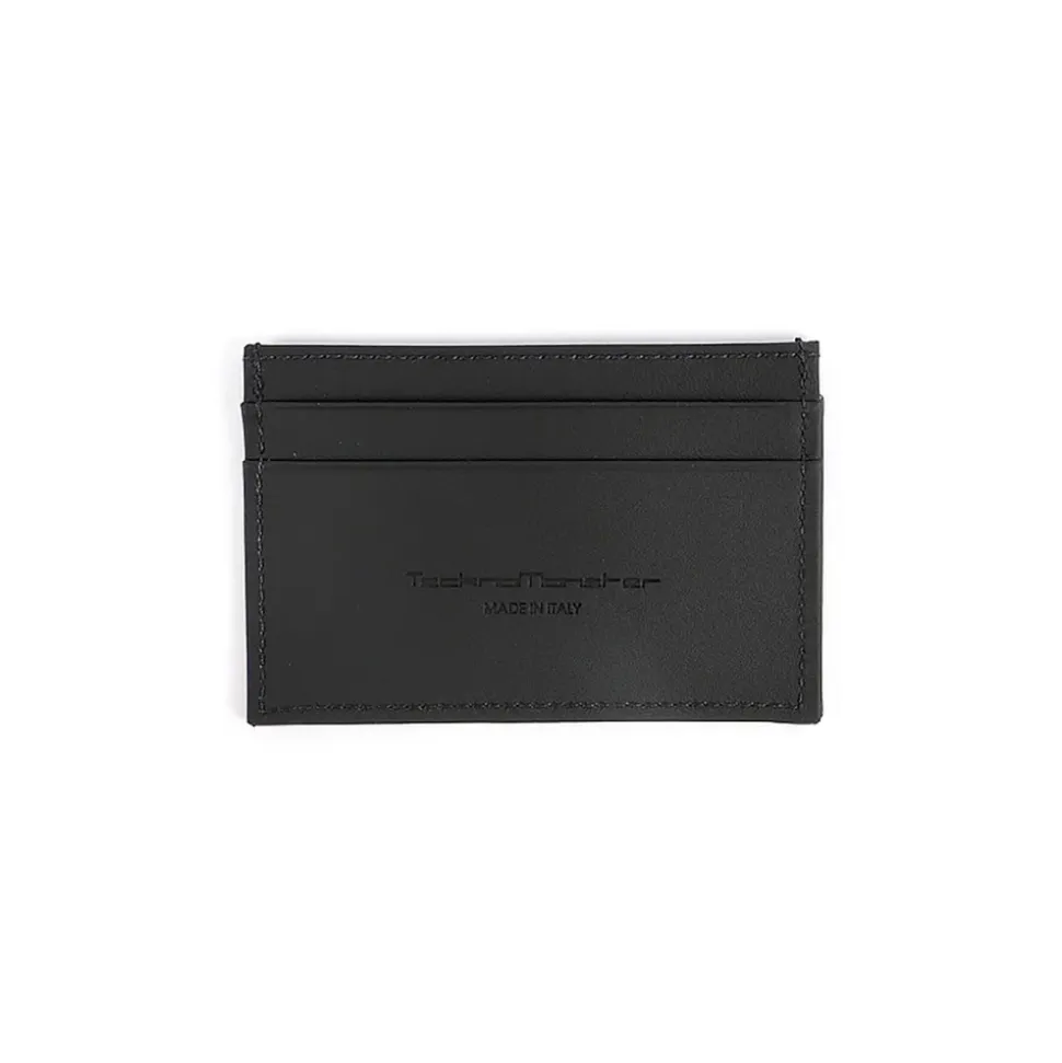 TecknoMonster - Cardcase - Black - Aeronautical and Leather Carbon Fiber Credit Card Case - Black Carpet Collection - Avvenice