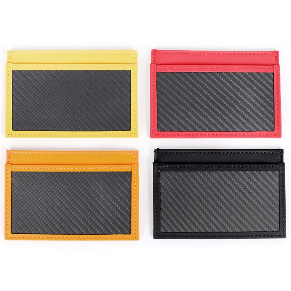 TecknoMonster - Cardcase - Black - Aeronautical and Leather Carbon Fiber Credit Card Case - Black Carpet Collection - Avvenice