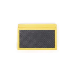 TecknoMonster - Cardcase - Yellow - Aeronautical and Leather Carbon Fiber Credit Card Case - Black Carpet Collection - Avvenice