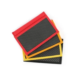 TecknoMonster - Cardcase - Yellow - Aeronautical and Leather Carbon Fiber Credit Card Case - Black Carpet Collection - Avvenice