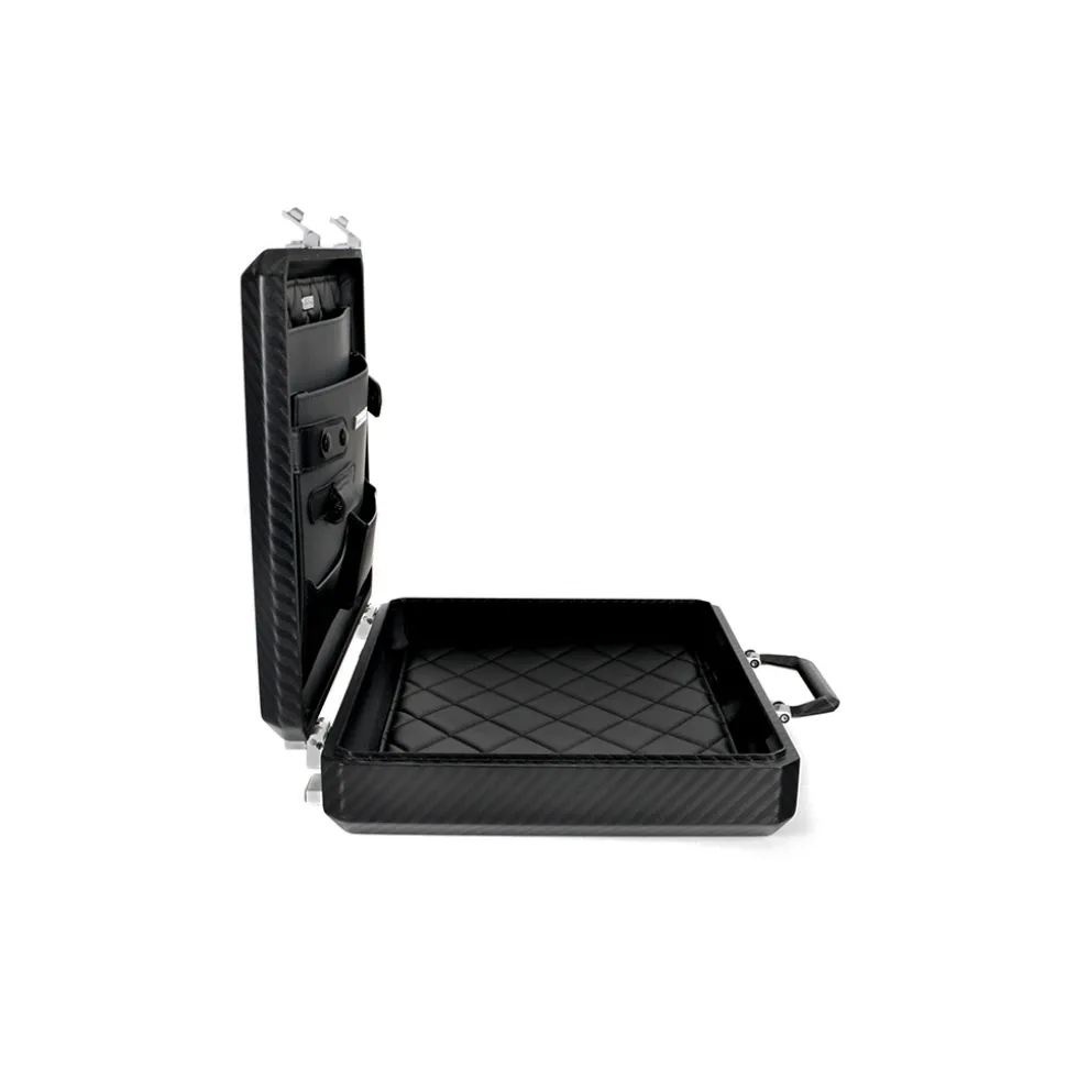 TecknoMonster - Cavok Opaque - Business Case - Briefcase in Opaque Carbon Fiber and Leather - Black - Luxury Collection - Avvenice