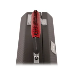 TecknoMonster - Cavok Watchcase - 15 Watches - Briefcase in Opaque Carbon Fiber and Leather - Red - Luxury Collection - Avvenice