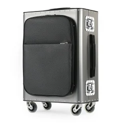 TecknoMonster - Kronos L Flap TecknoMonster - Steel - Aeronautical Titanium and Carbon Trolley Suitcase - Avvenice