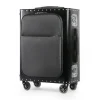 TecknoMonster - Kronos L Flap TecknoMonster - Black - Aeronautical Titanium and Carbon Trolley Suitcase - Avvenice
