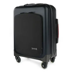 TecknoMonster - Trolley Akille Flap Black in Carbon Fiber - Aeronautical Carbon Trolley Suitcase - Avvenice