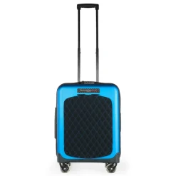 TecknoMonster - Trolley Akille Flap Light Blue in Carbon Fiber - Aeronautical Carbon Trolley Suitcase - Avvenice