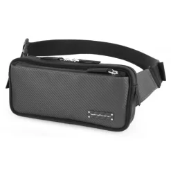 TecknoMonster - Zingo Waist Bag in Carbon Fiber and Alcantara® - Black Carpet Collection - Avvenice