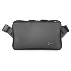 TecknoMonster - Zingolo Waist Bag in Carbon Fiber and Alcantara® - Black Carpet Collection - Avvenice