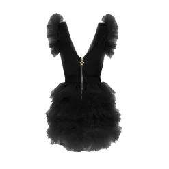 Teen Idol - Orione Tulle Mini Dress with Shoulders - Black - Dresses - Teen-Ager - Luxury Exclusive Collection - Avvenice
