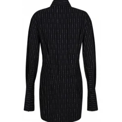 The Attico - Black Striped Shirt Dress - The Attico Exclusive Luxury Collection - Avvenice